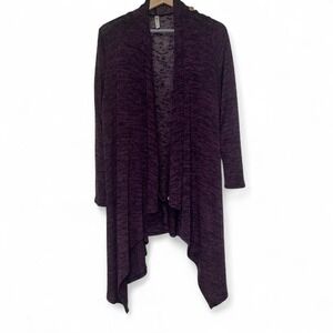 Emerald Brand Long Sleeve Purple Cardigan Open Button